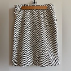 Banana Republic cream abstract print sweater pencil skirt